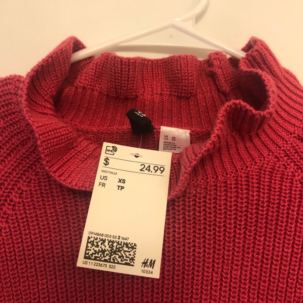 Pink Ruffle H&M Crop Sweater - Picture 2 of 2